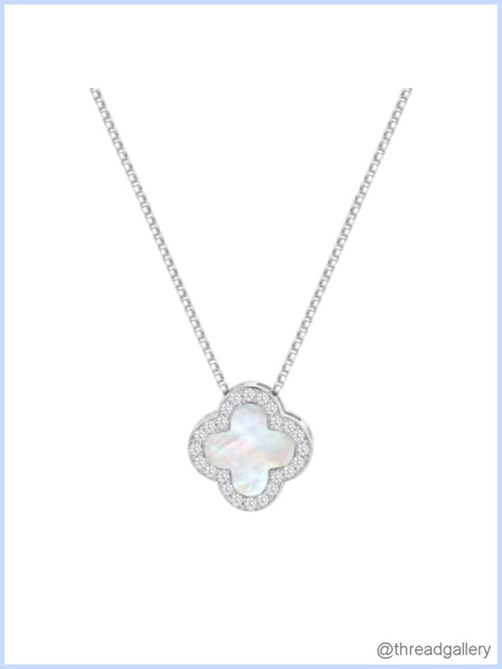 Four Leaf Clover Mother of Pearl Necklace Gold Silver Electroplating Adjustable